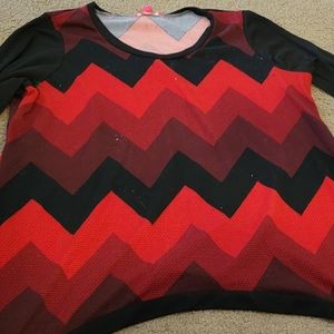 Zig-Zag Black and Red Top